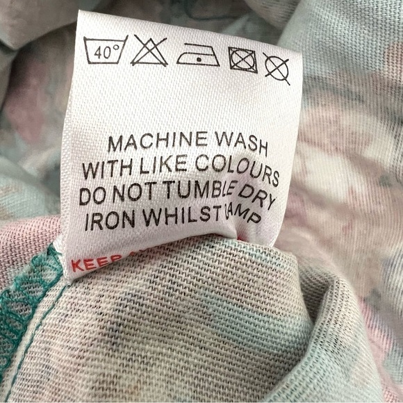 LINDY BOP Ophelia Turquoise Floral Print Swing Dress Midi Fit & Flare Size XS - Picture 13 of 14